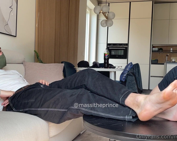 Prince Massi aka massitheprince OnlyFans - Your tongue is just a doormat to clean my dirty feet on This is how much