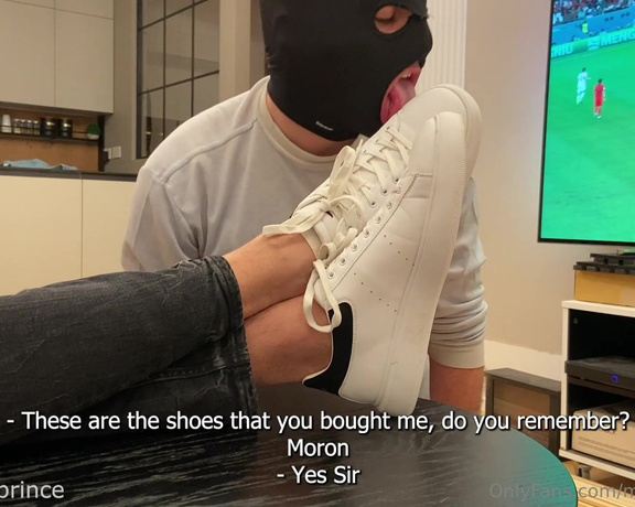 Prince Massi aka massitheprince OnlyFans - I used this pathetic faggots tongue to clean my Trussardi shoes Which, anyway, were bought