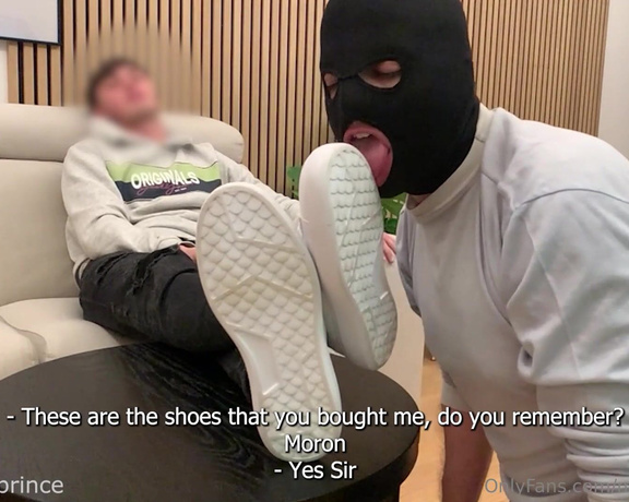 Prince Massi aka massitheprince OnlyFans - I used this pathetic faggots tongue to clean my Trussardi shoes Which, anyway, were bought