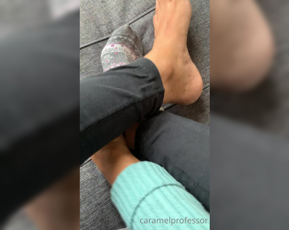 Puja aka caramelprofessor OnlyFans - Sock removal after my walk my fingernails are getting long aren’t they