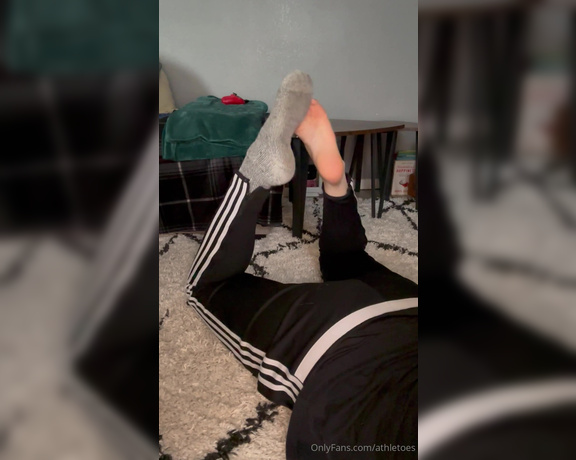 Athletoes aka athletoes OnlyFans - Happy to get out of these extra warm socks