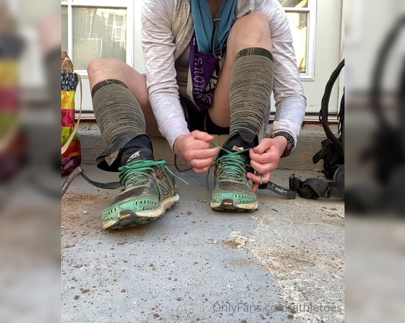 Athletoes aka athletoes OnlyFans - Post race sock removal Had enough time to mostly dry so I waited until I got