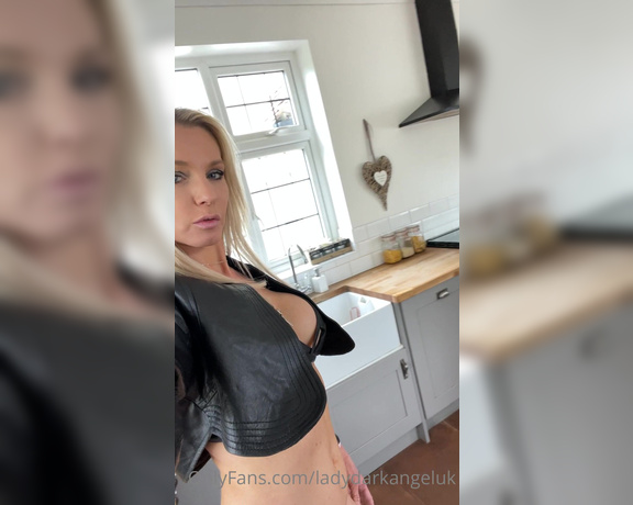 Lady Dark Angel aka Ladydarkangeluk Onlyfans - Kitchen and puppy Lol