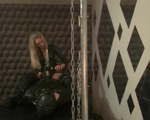 Lady Dark Angel aka Ladydarkangeluk Onlyfans - Part 4 video of the bondage and tease session , Slave is doing well to control himself for this long