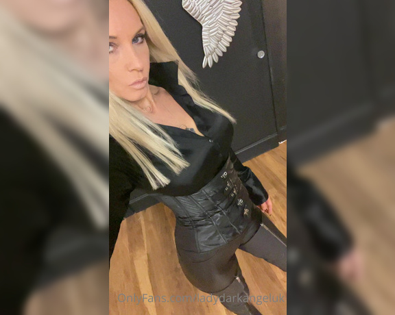 Lady Dark Angel aka Ladydarkangeluk Onlyfans - All leather and satin this morning