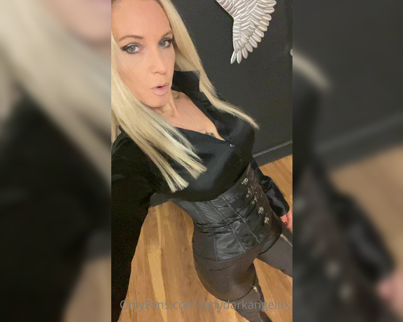 Lady Dark Angel aka Ladydarkangeluk Onlyfans - All leather and satin this morning