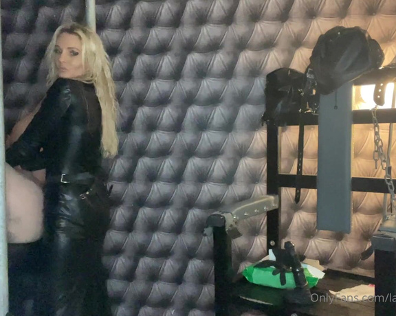 Lady Dark Angel aka Ladydarkangeluk Onlyfans - Strapon in full leather @missagold