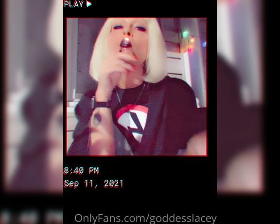 Goddess Lacey aka goddesslacey OnlyFans - Black lips & cigarette