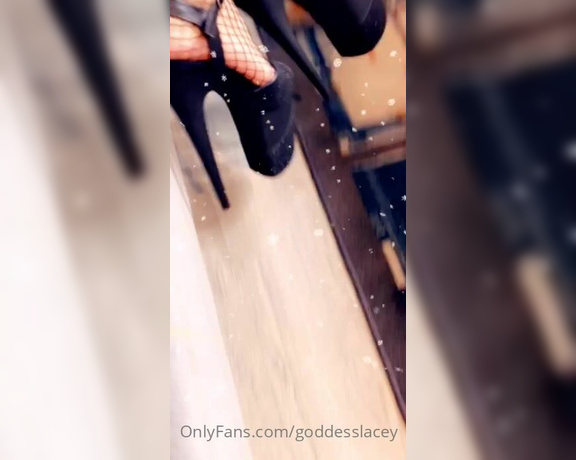 Goddess Lacey aka goddesslacey OnlyFans - Fishnets and very high heels