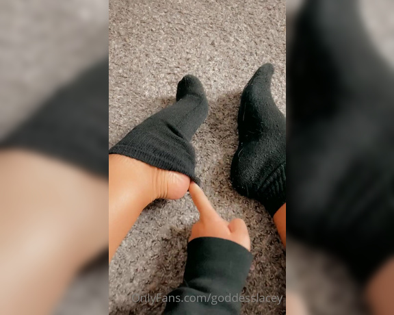 Goddess Lacey aka goddesslacey OnlyFans - Sock peel & what lies beneath