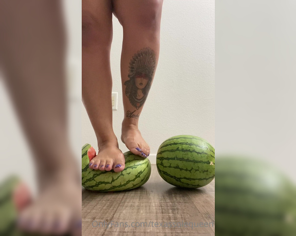 Texas Sole Queen aka texassolequeen OnlyFans - Crushing 2 watermelons with my bare sole’s