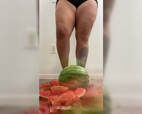 Texas Sole Queen aka texassolequeen OnlyFans - Crushing 2 watermelons with my bare sole’s