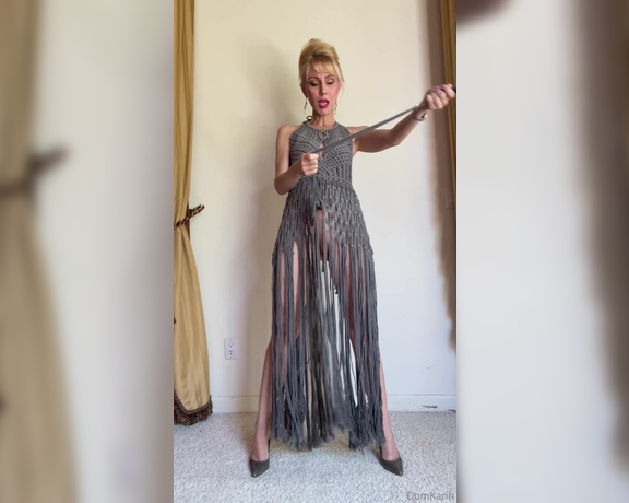 Mistress Karin von Kroft aka domkarin OnlyFans - Do you want to be tied to my dress by your balls