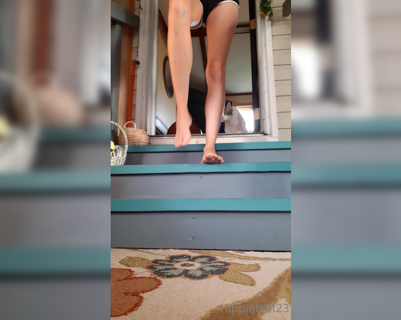 Hippiefeet23 aka hippiefeet23 OnlyFans - Morning stretches with my kitty