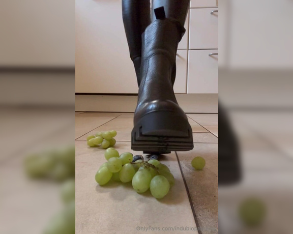 Indubiopronova aka indubiopronova OnlyFans - Crushing some grapes and berries with my boots, socks and soles YOU will clean this