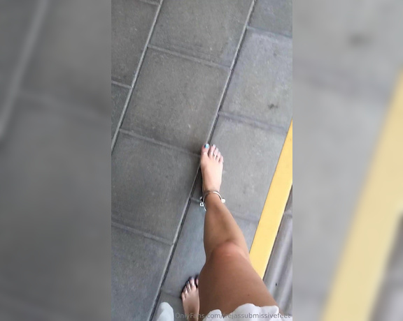 Frejas Submissive Feet aka frejassubmissivefeet OnlyFans - In the subway wearing my cuffs