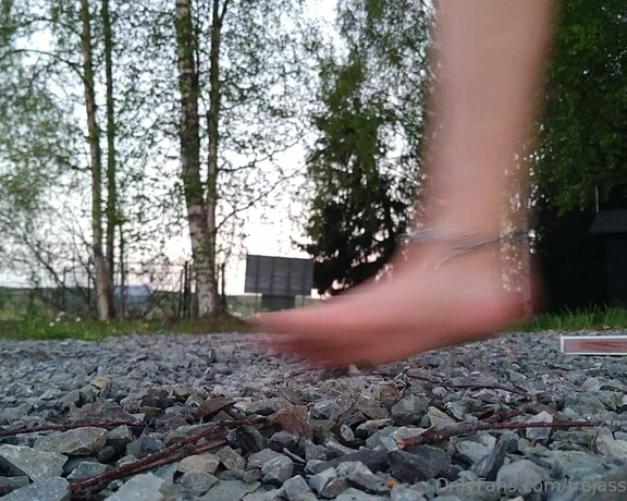 Frejas Submissive Feet aka frejassubmissivefeet OnlyFans - Outdoor fire play Double trouble when I need to stomp it out on gravel WARNING The