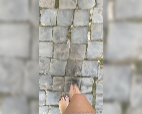 Frejas Submissive Feet aka frejassubmissivefeet OnlyFans - I love the cobblestone under my feet and I feel a bit naughty on my walk