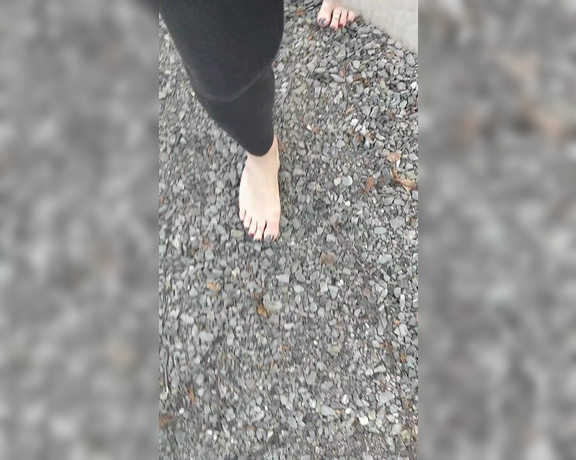 Frejas Submissive Feet aka frejassubmissivefeet OnlyFans - Painful barefoot walk on rocky ground I like this little place by the river, not only