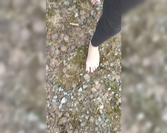 Frejas Submissive Feet aka frejassubmissivefeet OnlyFans - Painful barefoot walk on rocky ground I like this little place by the river, not only