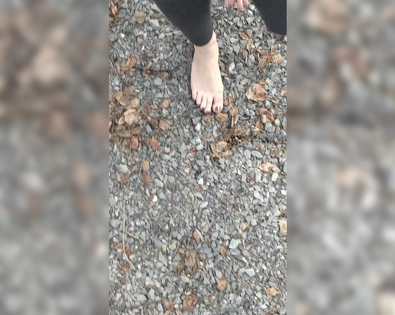 Frejas Submissive Feet aka frejassubmissivefeet OnlyFans - Painful barefoot walk on rocky ground I like this little place by the river, not only