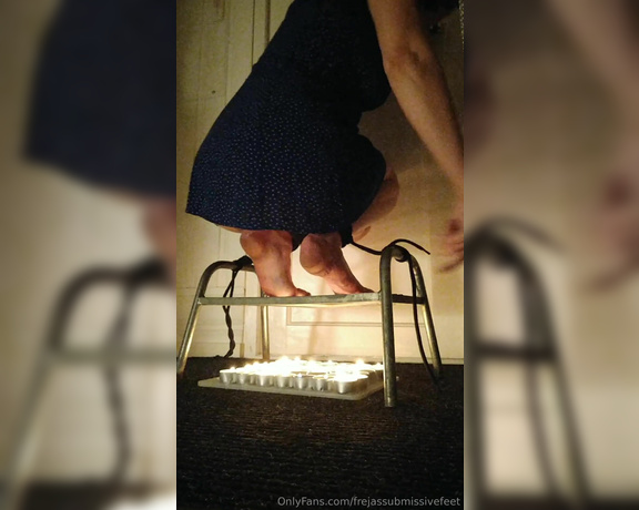 Frejas Submissive Feet aka frejassubmissivefeet OnlyFans - I am doing a fire dance, tied up on a grid over a whole pack