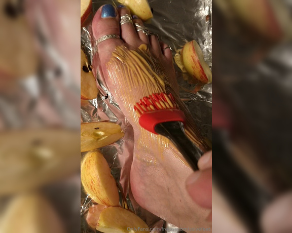 Frejas Submissive Feet aka frejassubmissivefeet OnlyFans - Roasted feet with apples The part is on the other place Also a new post