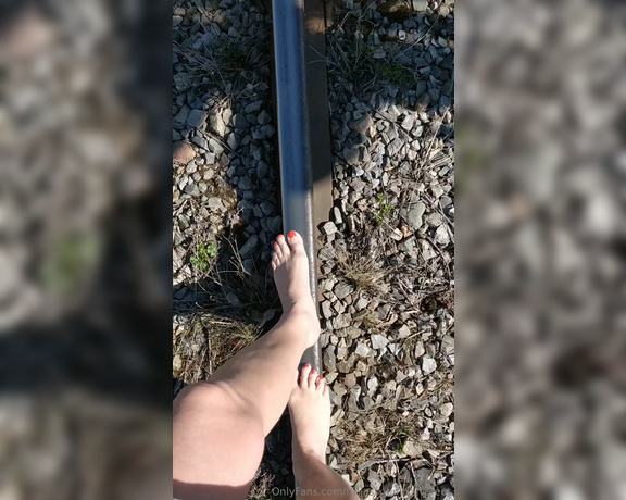 Frejas Submissive Feet aka frejassubmissivefeet OnlyFans - On the railroad tracks yesterday I have to admit, my balance is not so good The