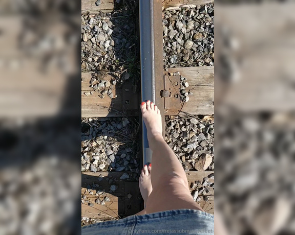 Frejas Submissive Feet aka frejassubmissivefeet OnlyFans - On the railroad tracks yesterday I have to admit, my balance is not so good The