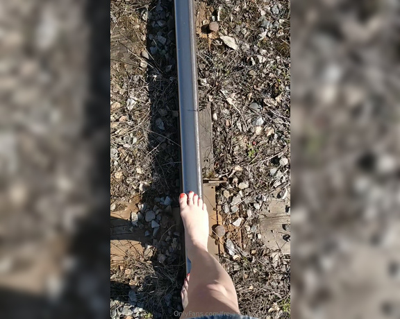 Frejas Submissive Feet aka frejassubmissivefeet OnlyFans - On the railroad tracks yesterday I have to admit, my balance is not so good The