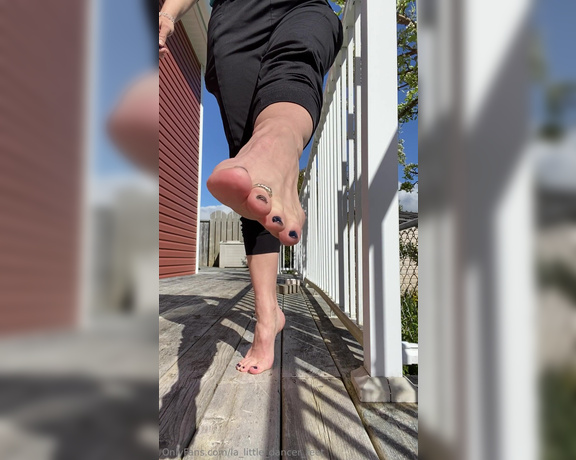 Lezlyan aka la_little_dancer_feet OnlyFans - Here’s a little teasing, stretching, and stomping before I head out on a scenic drive today