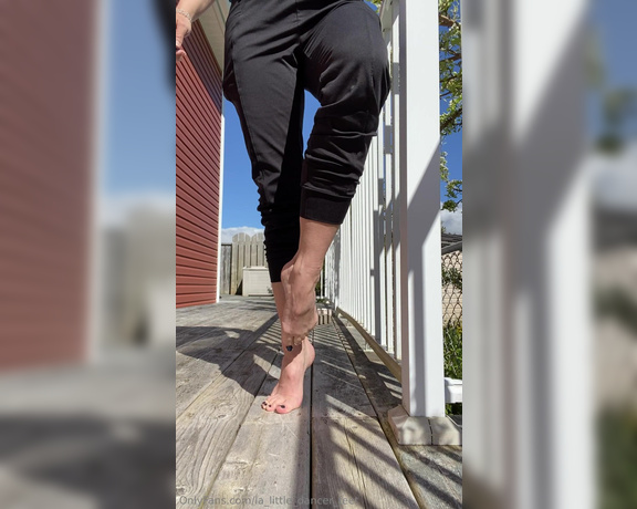 Lezlyan aka la_little_dancer_feet OnlyFans - Here’s a little teasing, stretching, and stomping before I head out on a scenic drive today