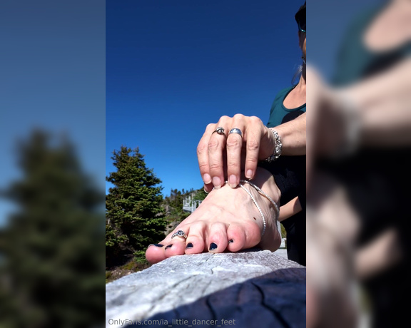 Lezlyan aka la_little_dancer_feet OnlyFans - So imagine that youre out for a hike and you pass me stretching like this Would