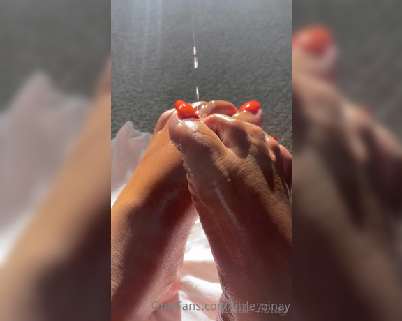 Little Pinay aka little_pinay OnlyFans - Close up toes drenched in oil for smooth and slippery feeling