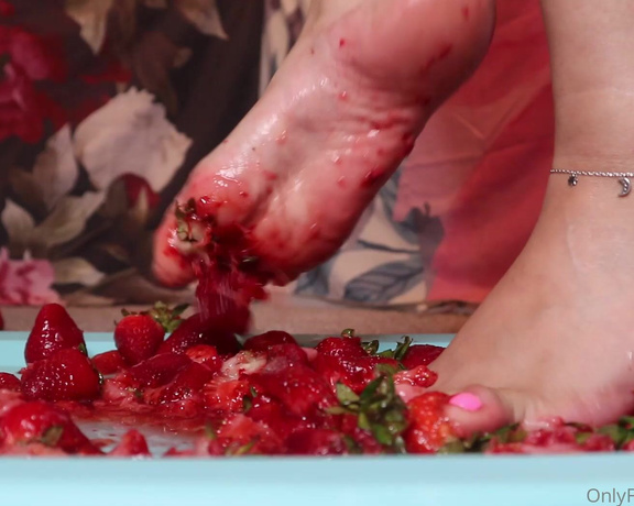 Mila P aka milaap OnlyFans - Strawberry Smash I just love feeling these strawberries get squeezed under my toes Feeling them pop