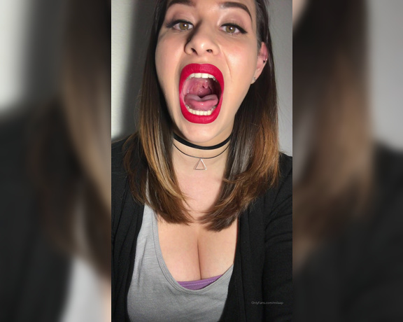 Mila P aka milaap OnlyFans - I’ve got a pretty pink uvula, in case you didn’t know Every mouth fetishists happy place