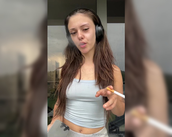 Miss Cane aka itsmisscane OnlyFans - Listening to music slowly waking up with a morning smoke