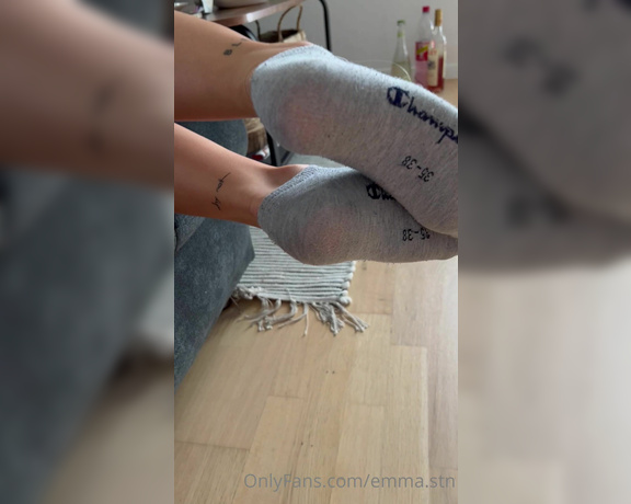 Emma Stn aka emmastn OnlyFans - Look how sweaty these cute grey ankle socks are! I will punish you with them