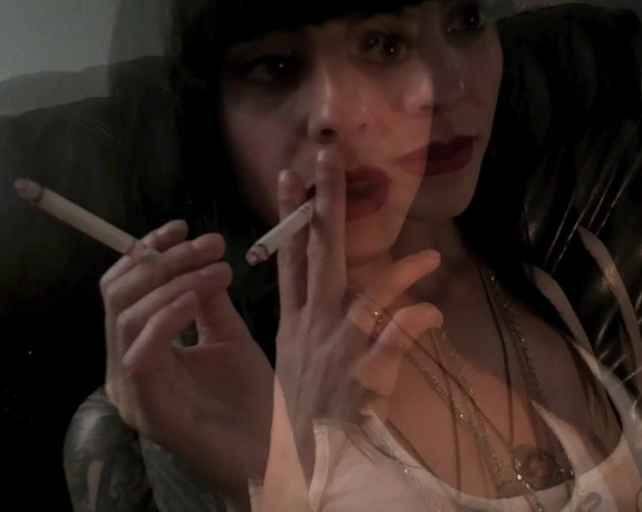 ManyVids - Dani Lynn - Smoking on Leather Couch