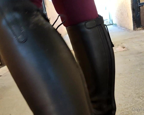 Gerald Hrfan aka ghrfan OnlyFans - Cruel Barn Mistress Milah overseeing the barn Always with her collar turned highly up!