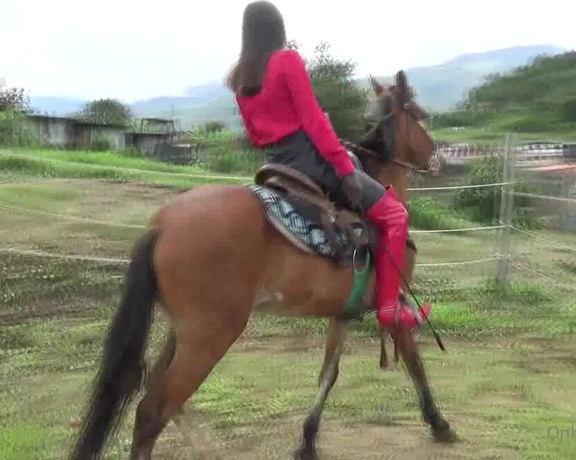 Gerald Hrfan aka ghrfan OnlyFans - Venus riding on patent high heel red boots medieval spurs and dressage whip I dont know