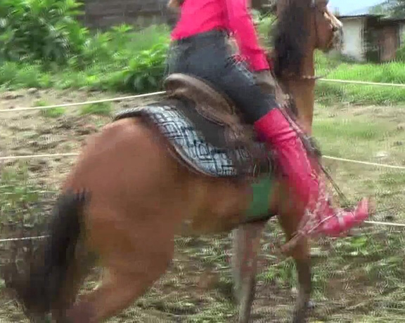 Gerald Hrfan aka ghrfan OnlyFans - Venus riding on patent high heel red boots medieval spurs and dressage whip I dont know