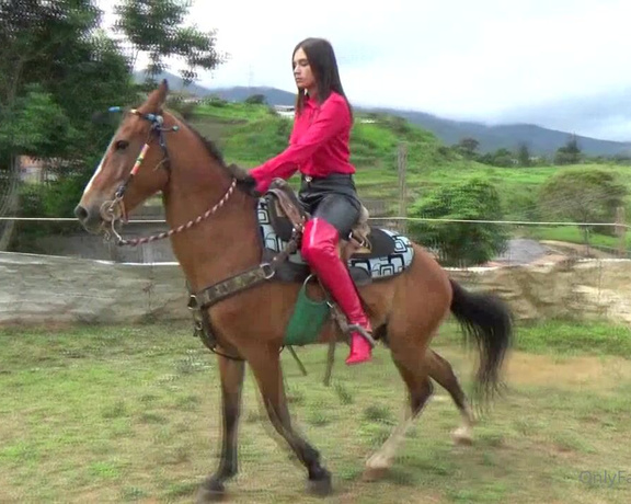 Gerald Hrfan aka ghrfan OnlyFans - Venus riding on patent high heel red boots medieval spurs and dressage whip I dont know