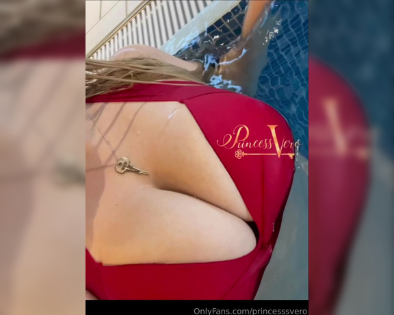 Urfemaledom aka urfemaledom OnlyFans -   He even has to wear his cage in the pool