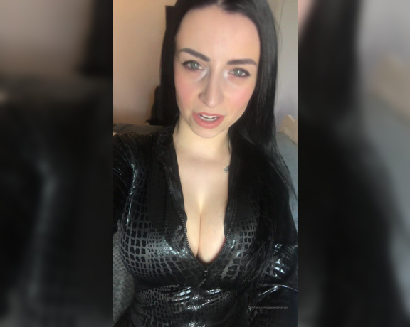 Queen Deserves aka queendeserves OnlyFans - Beneath my superior perfection in this wet look leather catsuit is the only place a loser