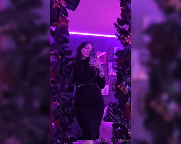 Goddess Raven Evil aka evilraven OnlyFans - Anniversary Date Night Fit its giving Morticia & Tomb Raider