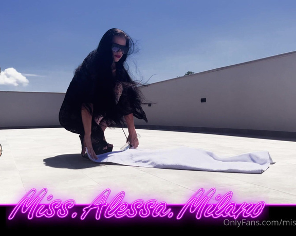 Miss Alessa Milano aka missalessamilano OnlyFans - Masturbation on a most beautiful place Wear only white thongs and sexy kimonos with black patent