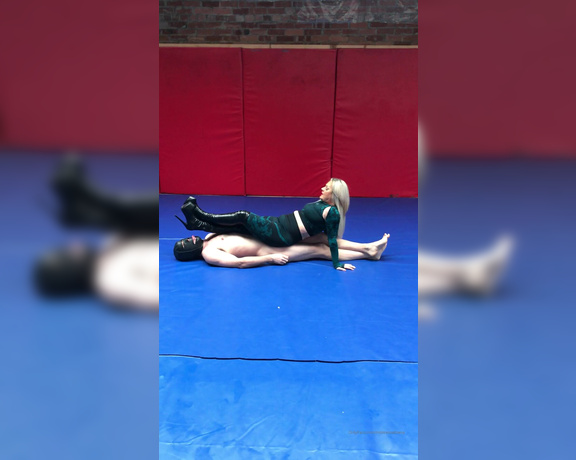 Mistress Athena aka mistressathena OnlyFans - Gymwear and boots Mistress lays and plays on her sub In the gym the gym mats