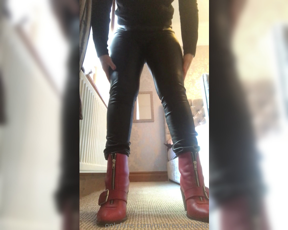 Mistress Athena aka mistressathena OnlyFans - Leather pants to worship Worship my round clad leather Bottom