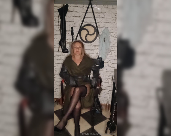 Mistress Athena aka mistressathena OnlyFans - Nylon Fetish POV What are these beautiful nylons underneath my trench coat Would you like